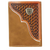 ARIAT Tri-Fold Wallet Basket Weave Overlay