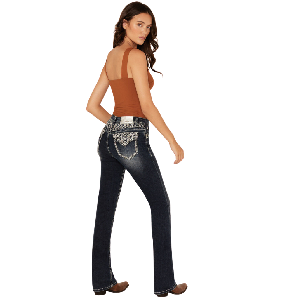 Grace In LA Women's Floral Paisley Jean