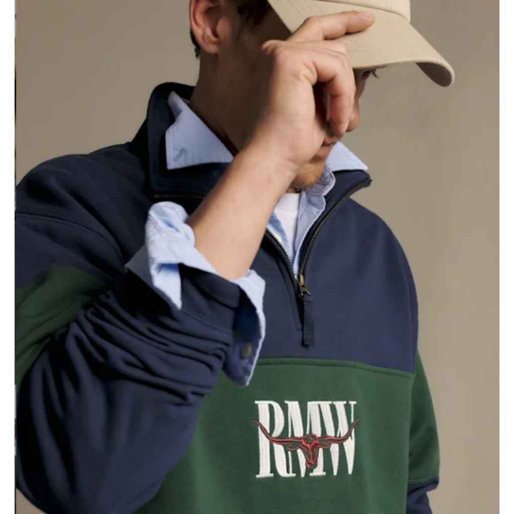 RM Williams Men's Heritage panel quarter-zip