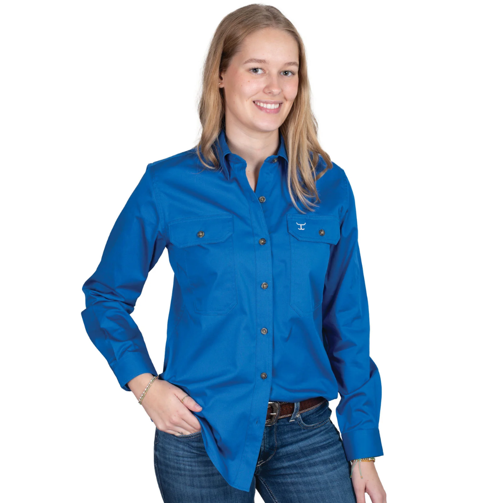 Women's Just County Workshirt Brooke Full Button Nautical Blue