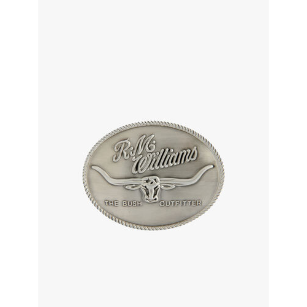 RM Williams Longhorn belt buckle silver