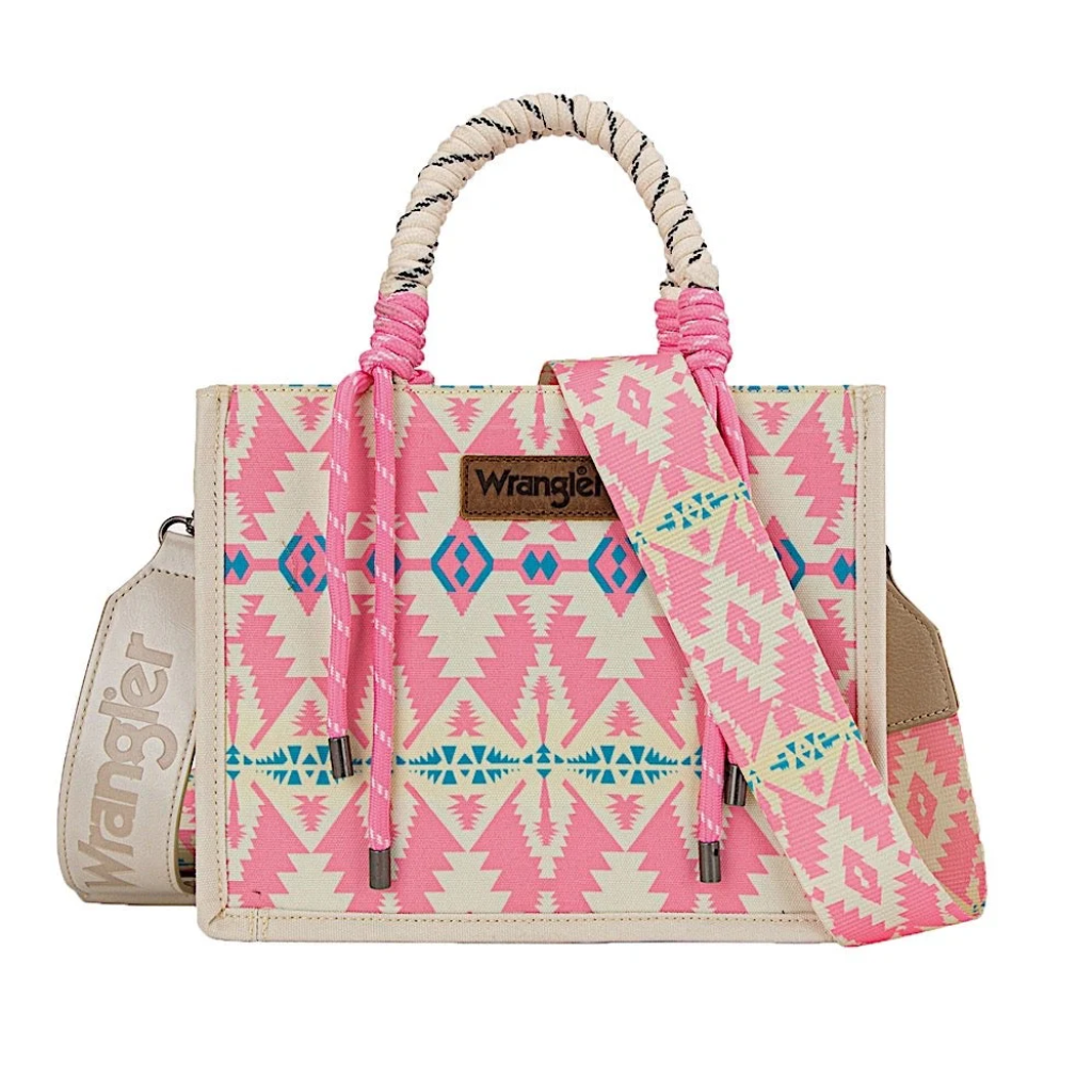 Wrangler Southwestern Rope Handle Bag - Pink