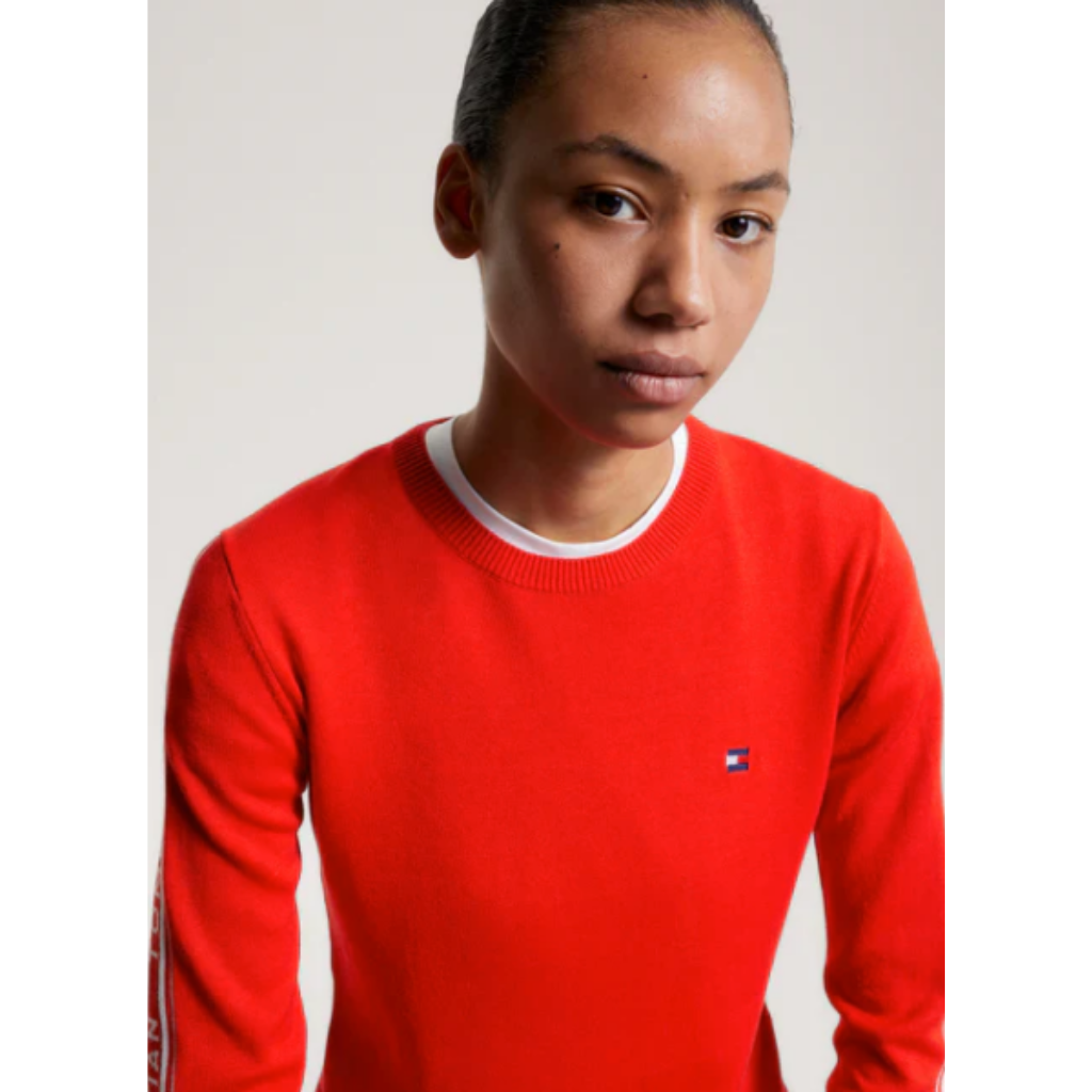Tommy Hilfiger Seattle Jacquard Logo Sweater Red