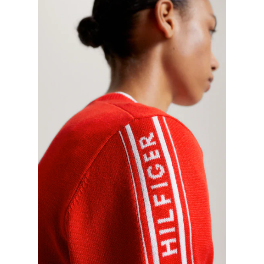 Tommy Hilfiger Seattle Jacquard Logo Sweater Red