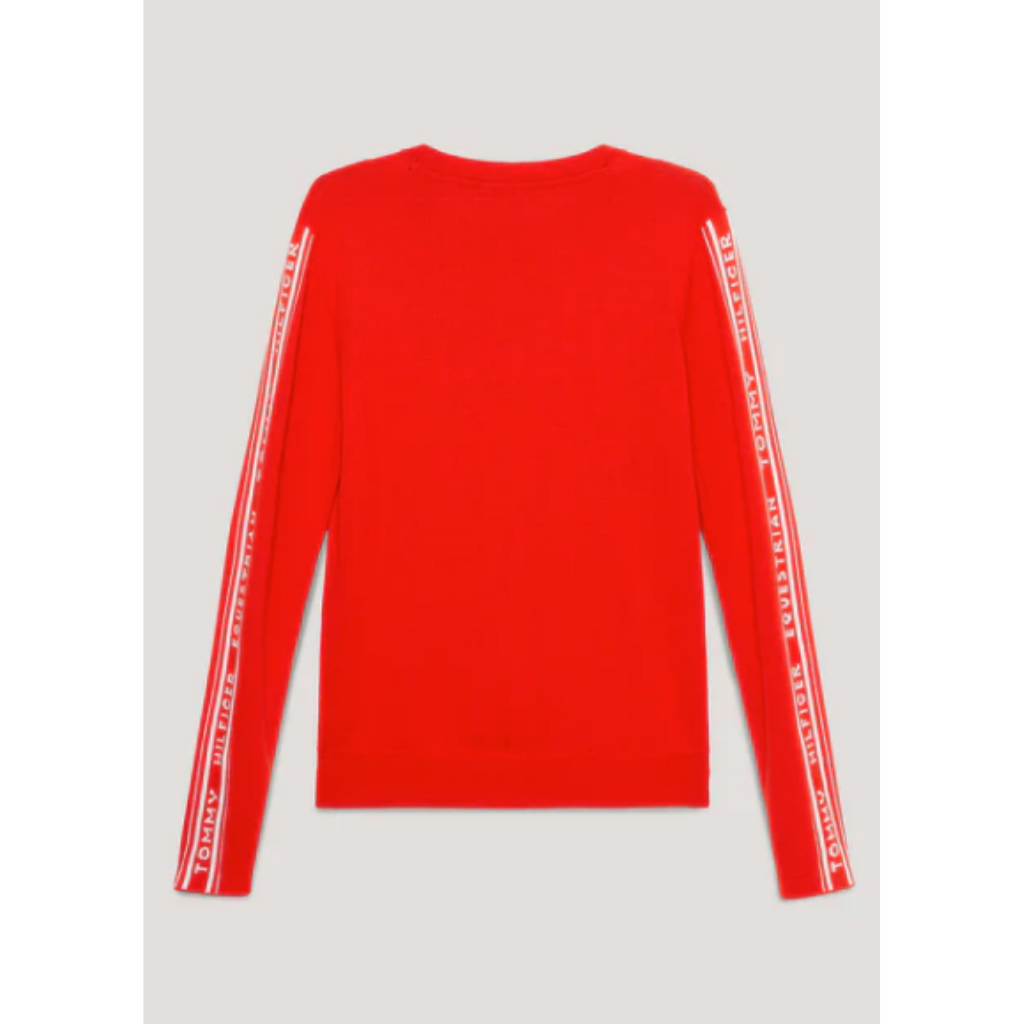 Tommy Hilfiger Seattle Jacquard Logo Sweater Red