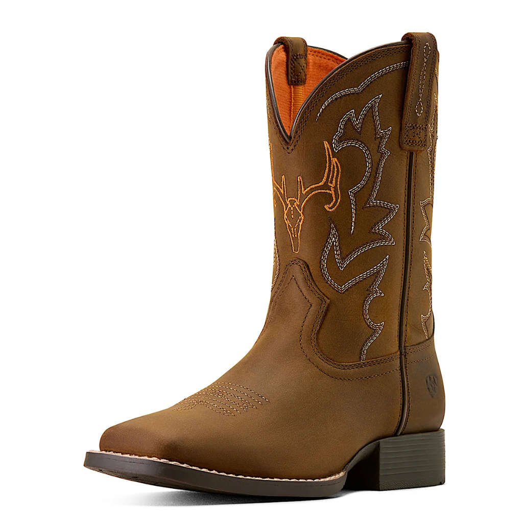 Ariat Youth Deer Ridge Wide Square Toe - Distressed Brown