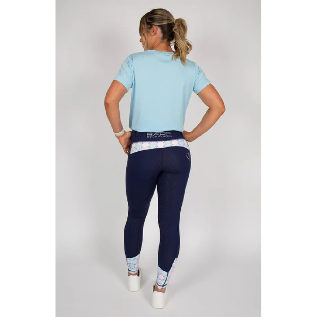 Bare Equestrian Youth Performance Riding Tights - Navy Azure