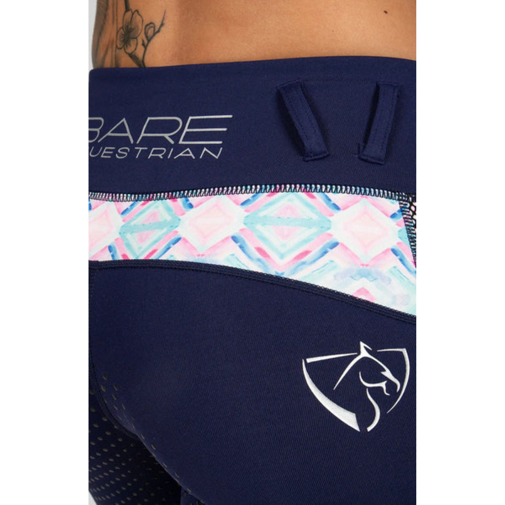 Bare Equestrian Youth Performance Riding Tights - Navy Azure