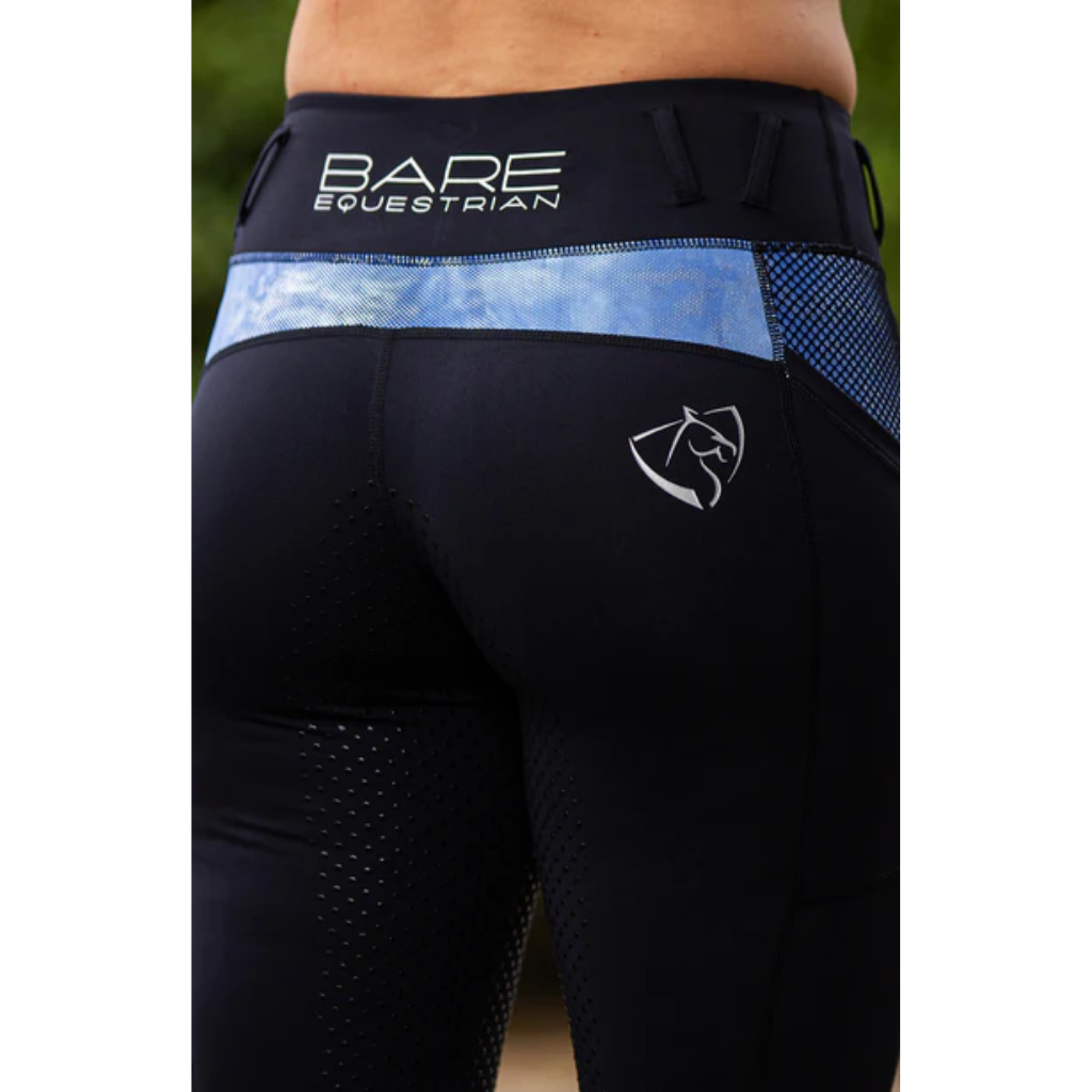 BARE Performance Riding Tights Yth - Periwinkle Splash