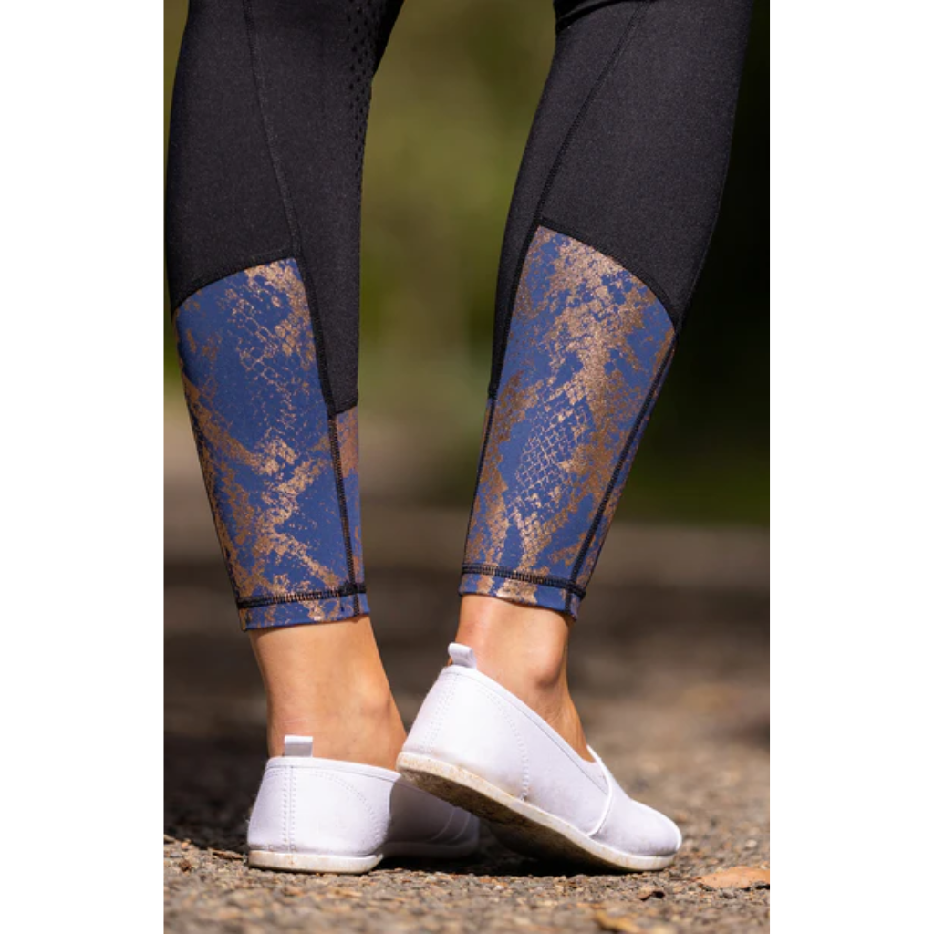 BARE Performance Riding Tights - Black Navy & Rose Gold