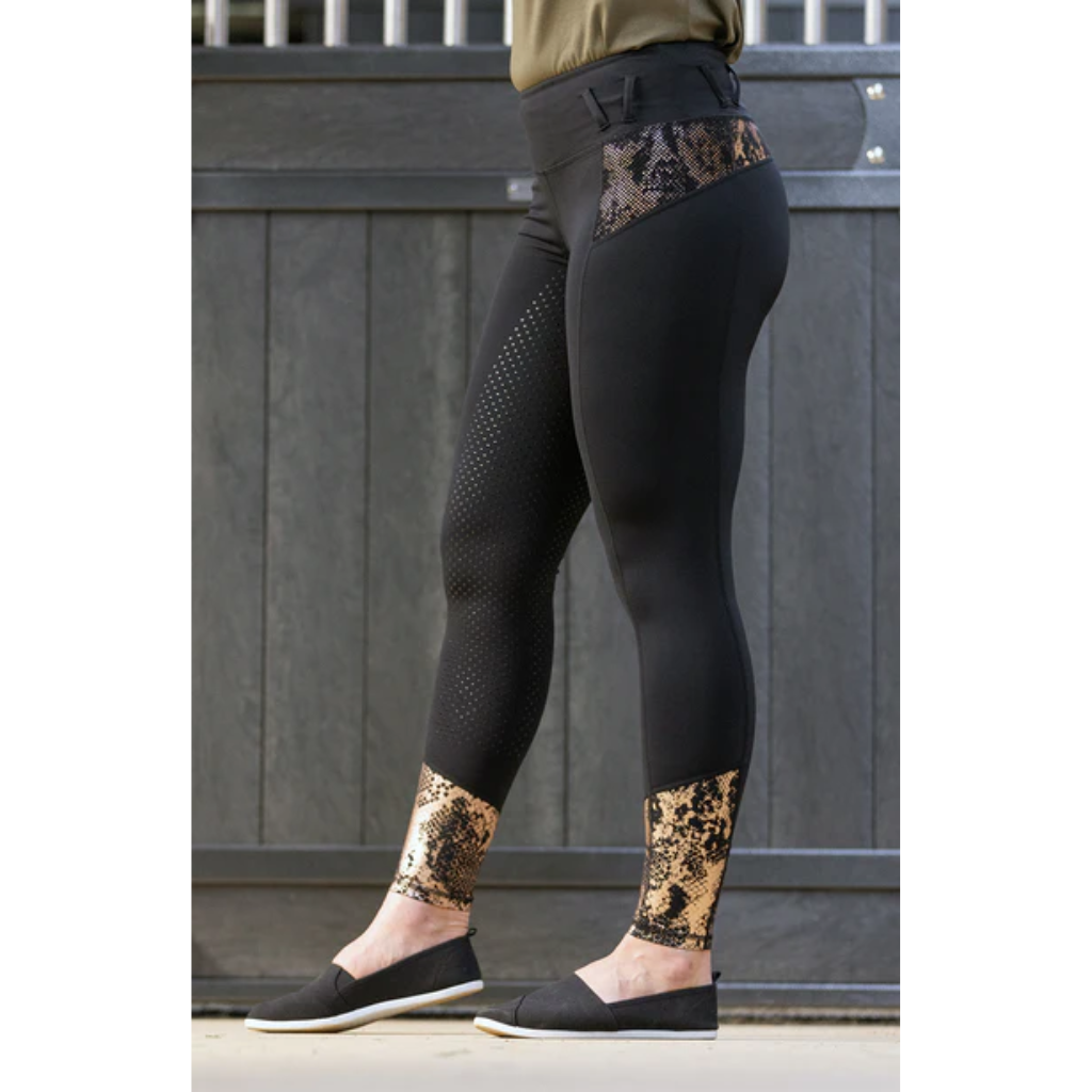 Bare Performance Riding Tights - Black Rose Gold