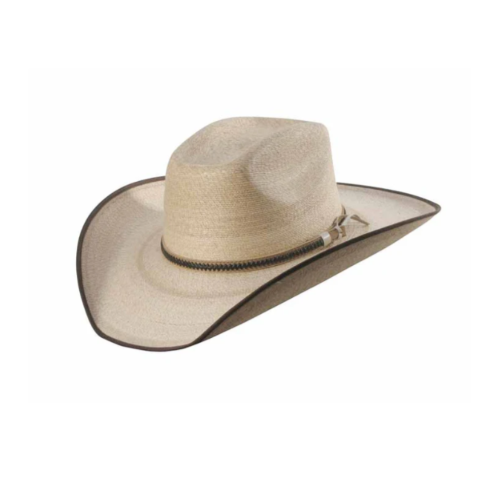 Sunbody Boxtop Mexican Palm Leaf Hat - Golden/Chocolate