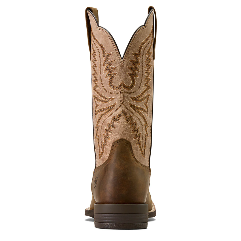 Ariat Men's Brush Creek Embroidered Aged Tan Western Boot
