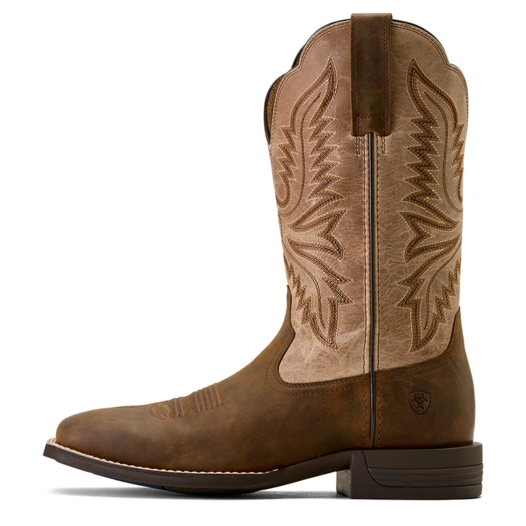 Ariat Men's Brush Creek Embroidered Aged Tan Western Boot