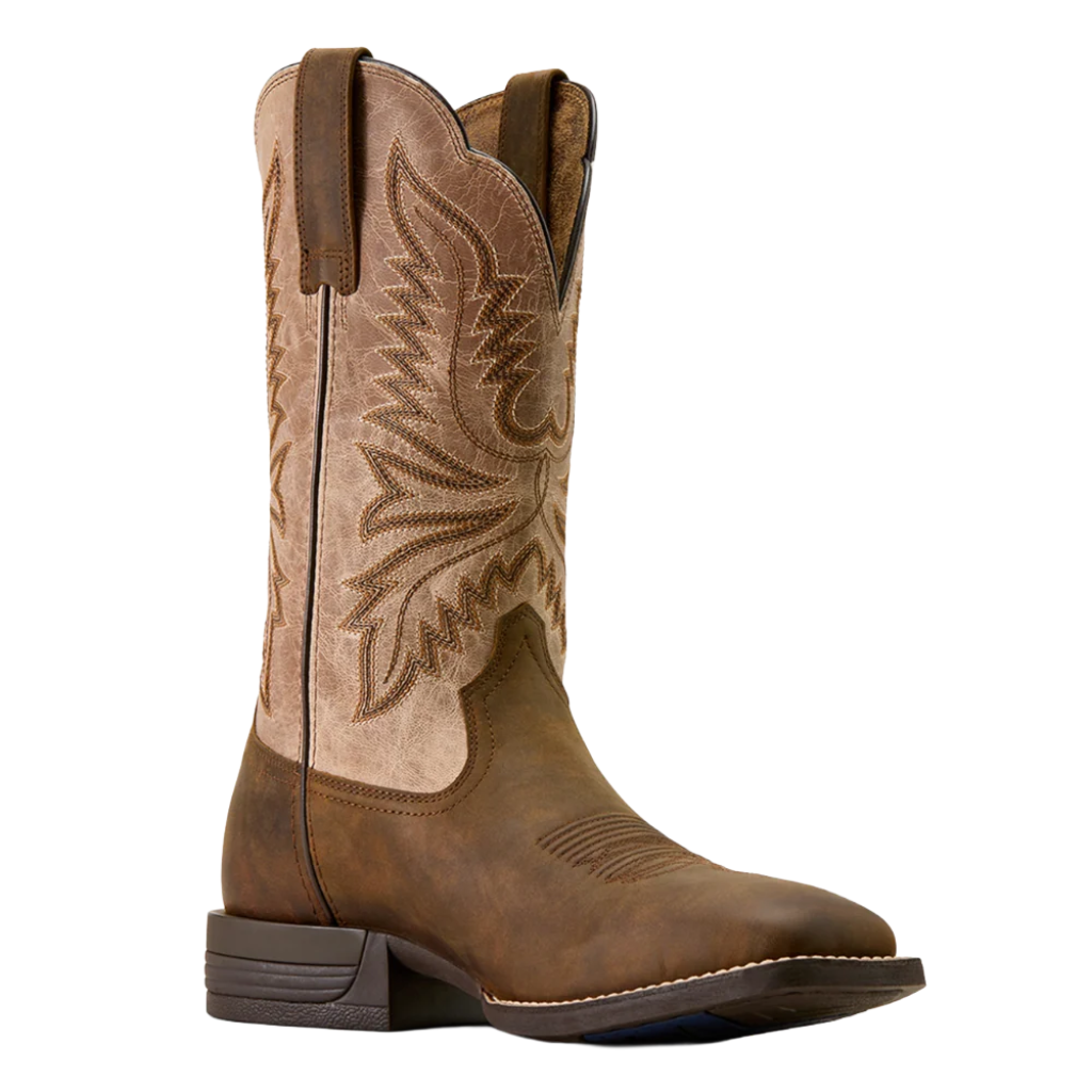 Ariat Men's Brush Creek Embroidered Aged Tan Western Boot
