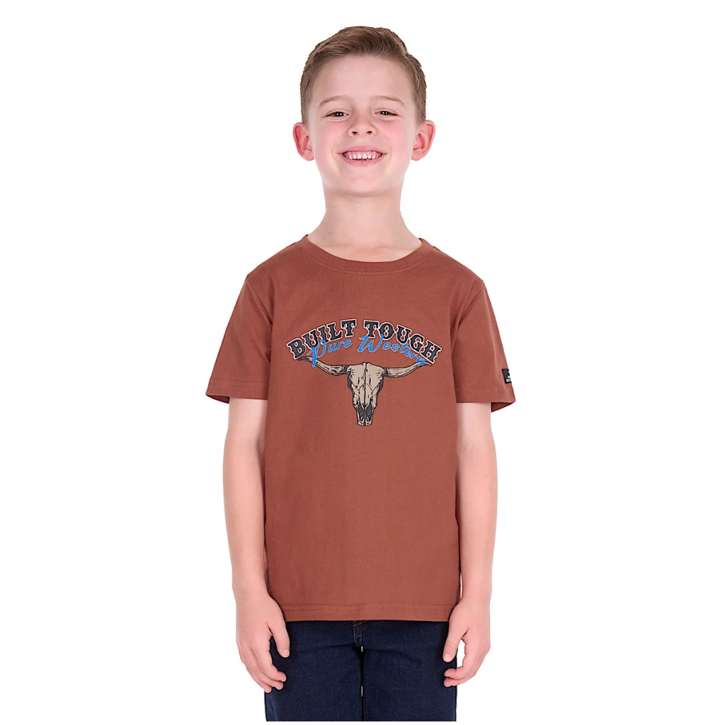Pure Western Boy's Chris Tee - Rust