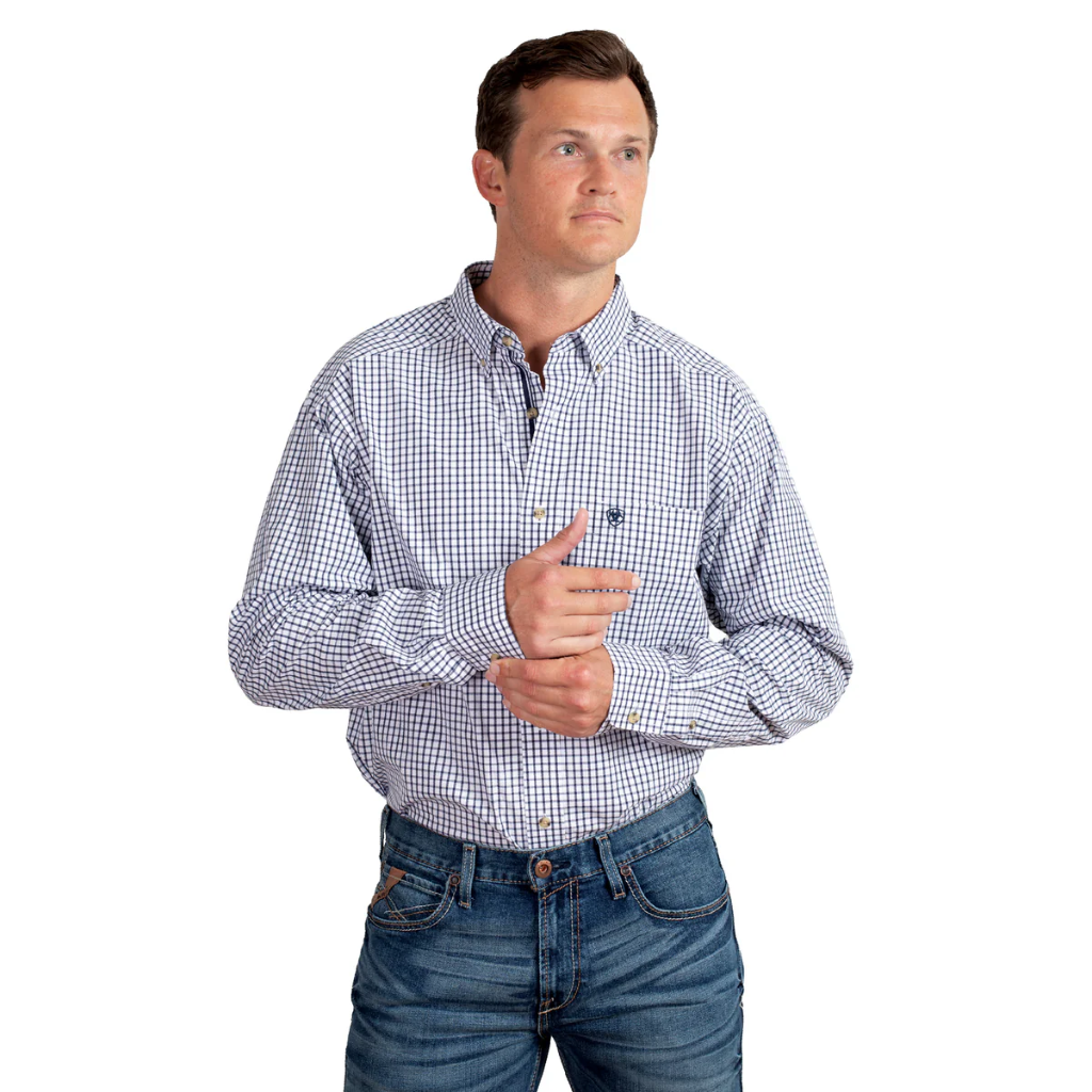 Ariat Pro Series Cliff Classic Fit Shirt Navy Stripe