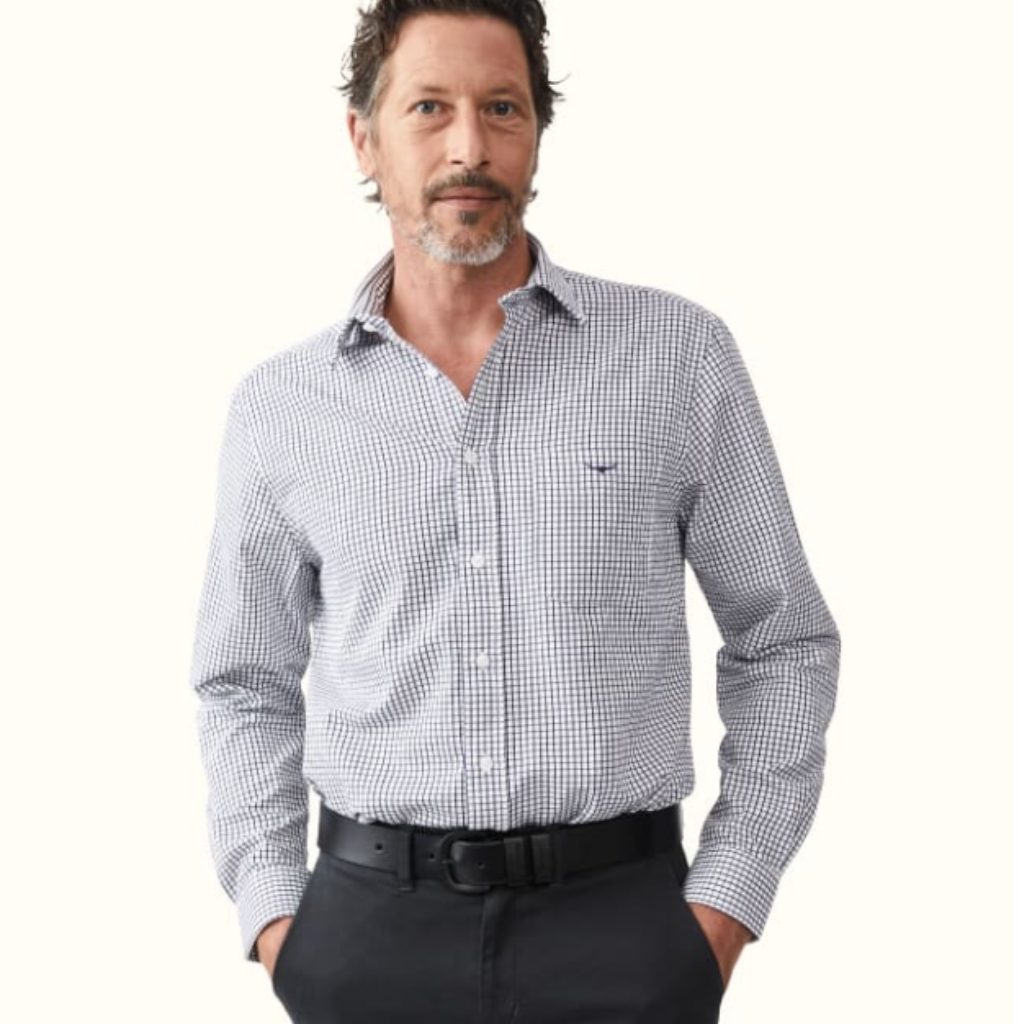 Collins Shirt White Navy