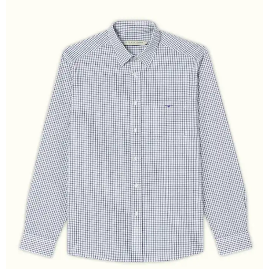Collins Shirt White Navy