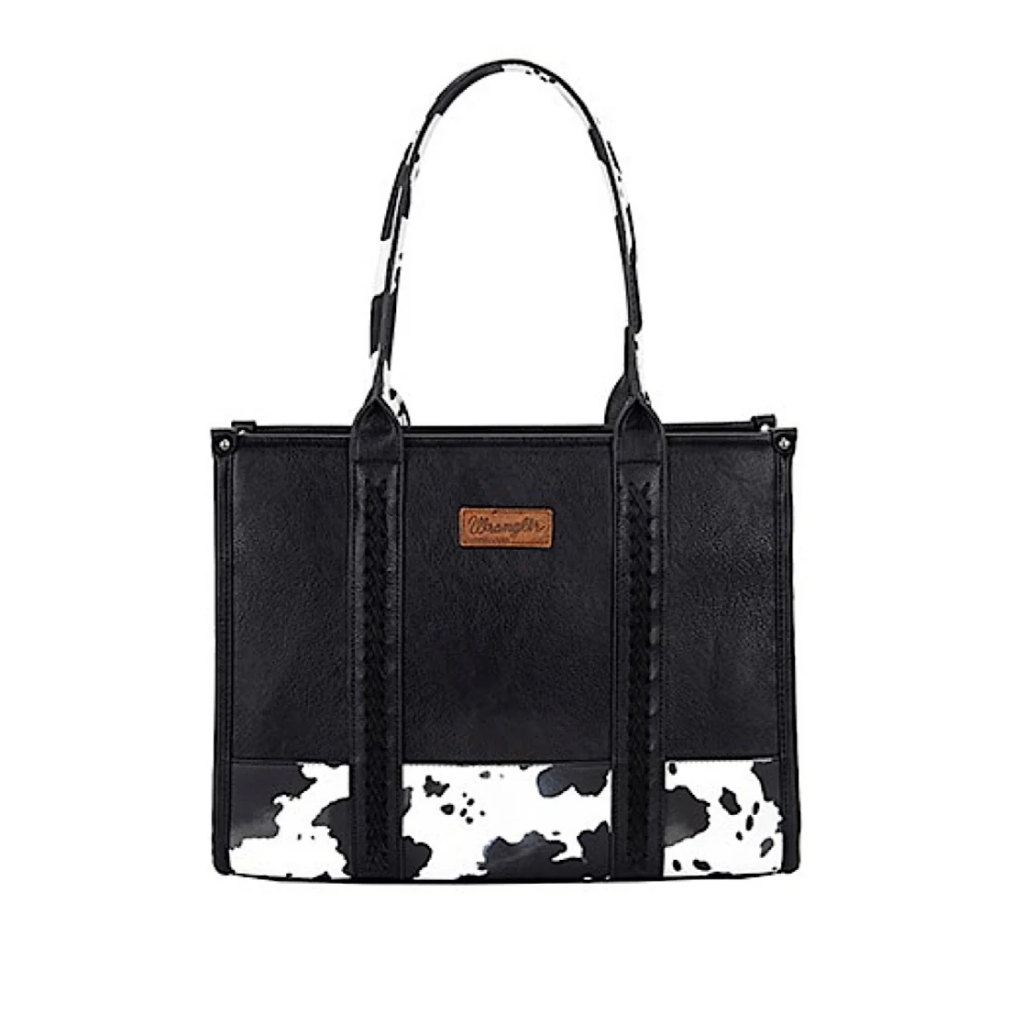 Wrangler Cow Print Tote Bag - Black
