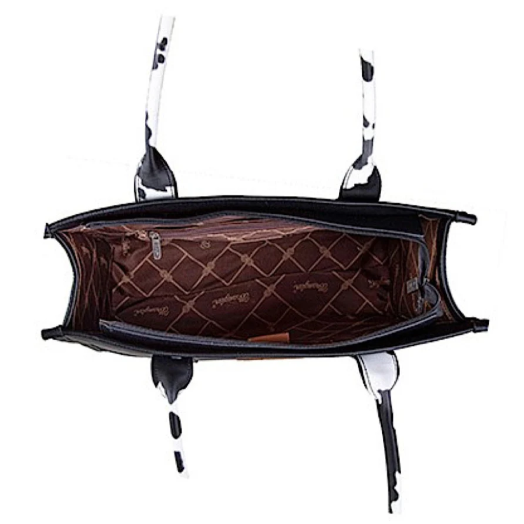 Wrangler Cow Print Tote Bag - Black