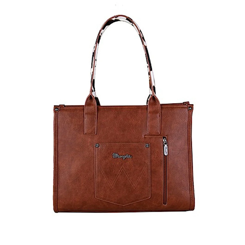Wrangler Cow Print Tote Bag - Dark Tan