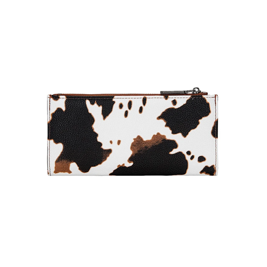 Wrangler Women's Cow Print Slim Wallet - Black