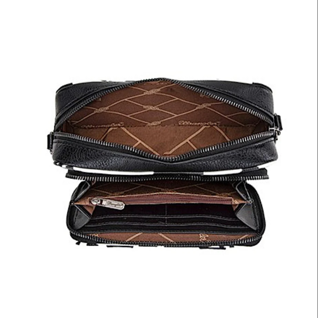 Wrangler Cow Print Small Crossbody Bag - Black