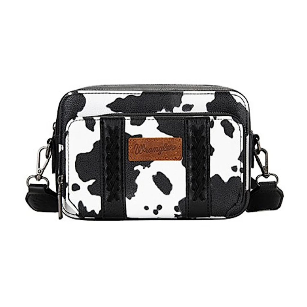 Wrangler Cow Print Small Crossbody Bag - Black