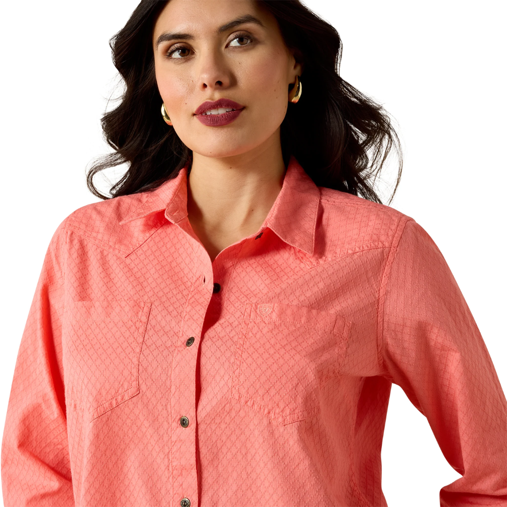 Ariat Ladies REAL Billie Jean Shell Pink Dobby Shirt