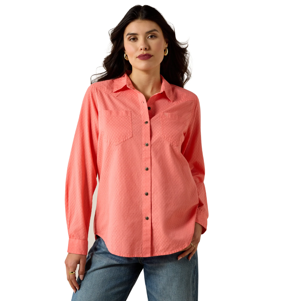 Ariat Ladies REAL Billie Jean Shell Pink Dobby Shirt