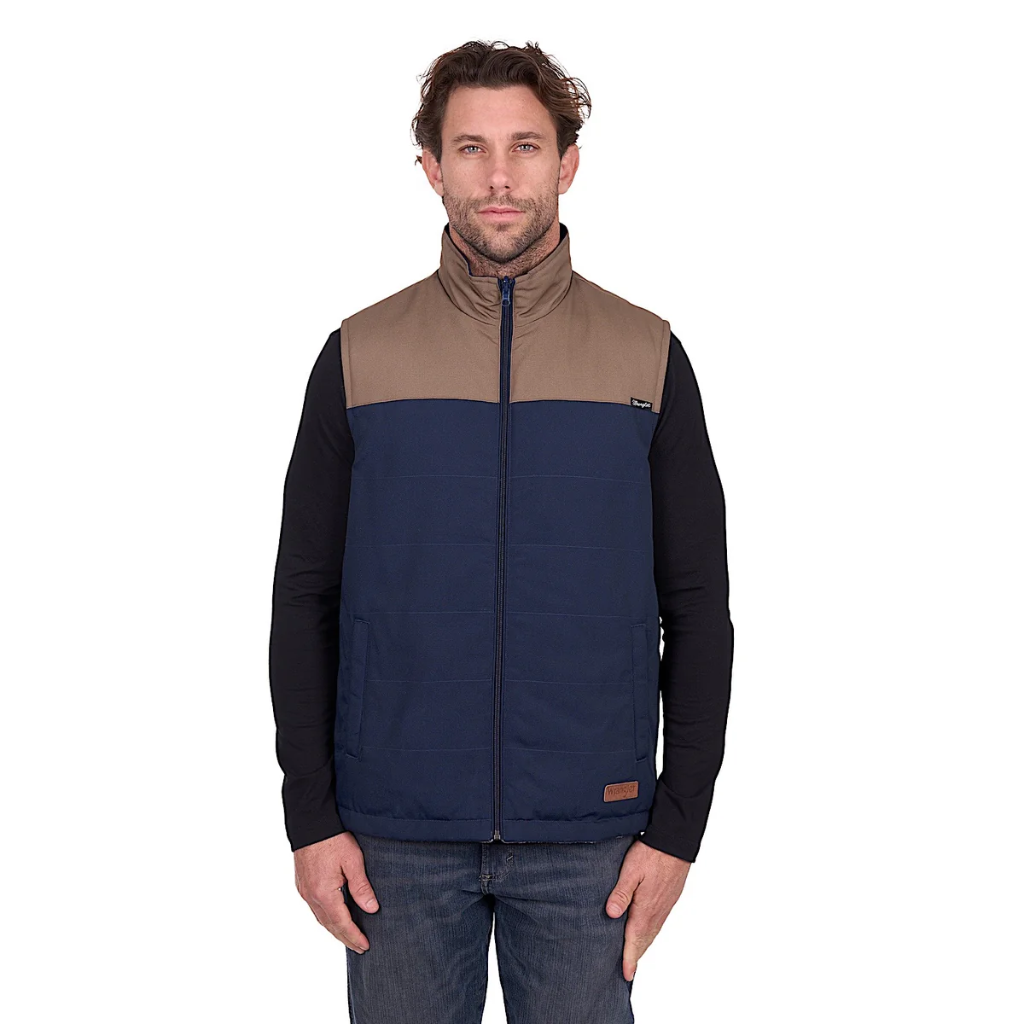 Wrangler Men's Dean Reversible Vest Navy/Tan