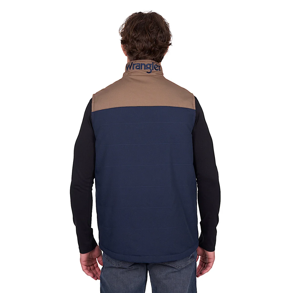Wrangler Men's Dean Reversible Vest Navy/Tan