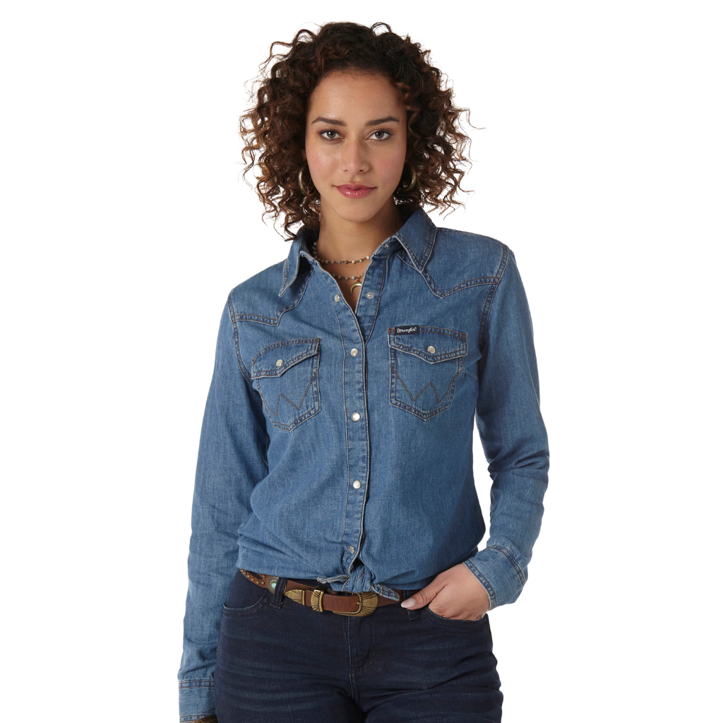 Wrangler Women's Classic Fit Denim Shirt