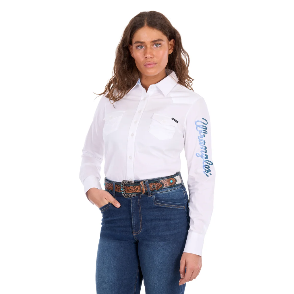 Wrangler Women's Hazel Logo L/S Shirt White