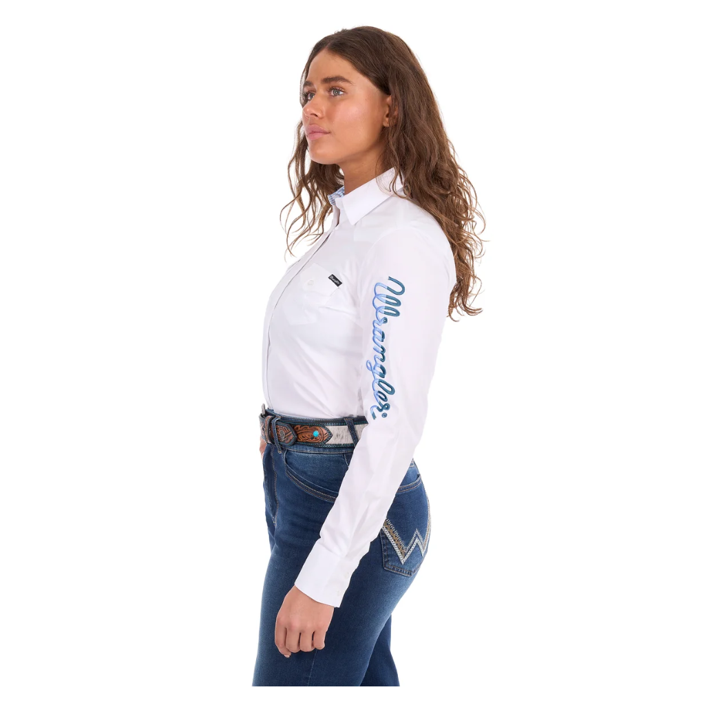 Wrangler Women's Hazel Logo L/S Shirt White