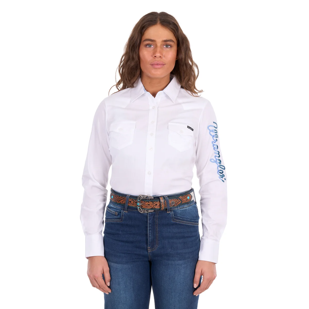 Wrangler Women's Hazel Logo L/S Shirt White