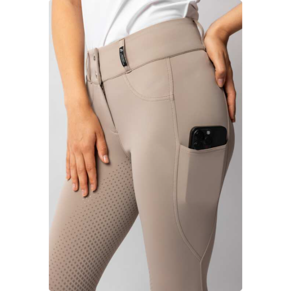 Horze Evelyn Full Grip Ladies Breeches Simply Taupe