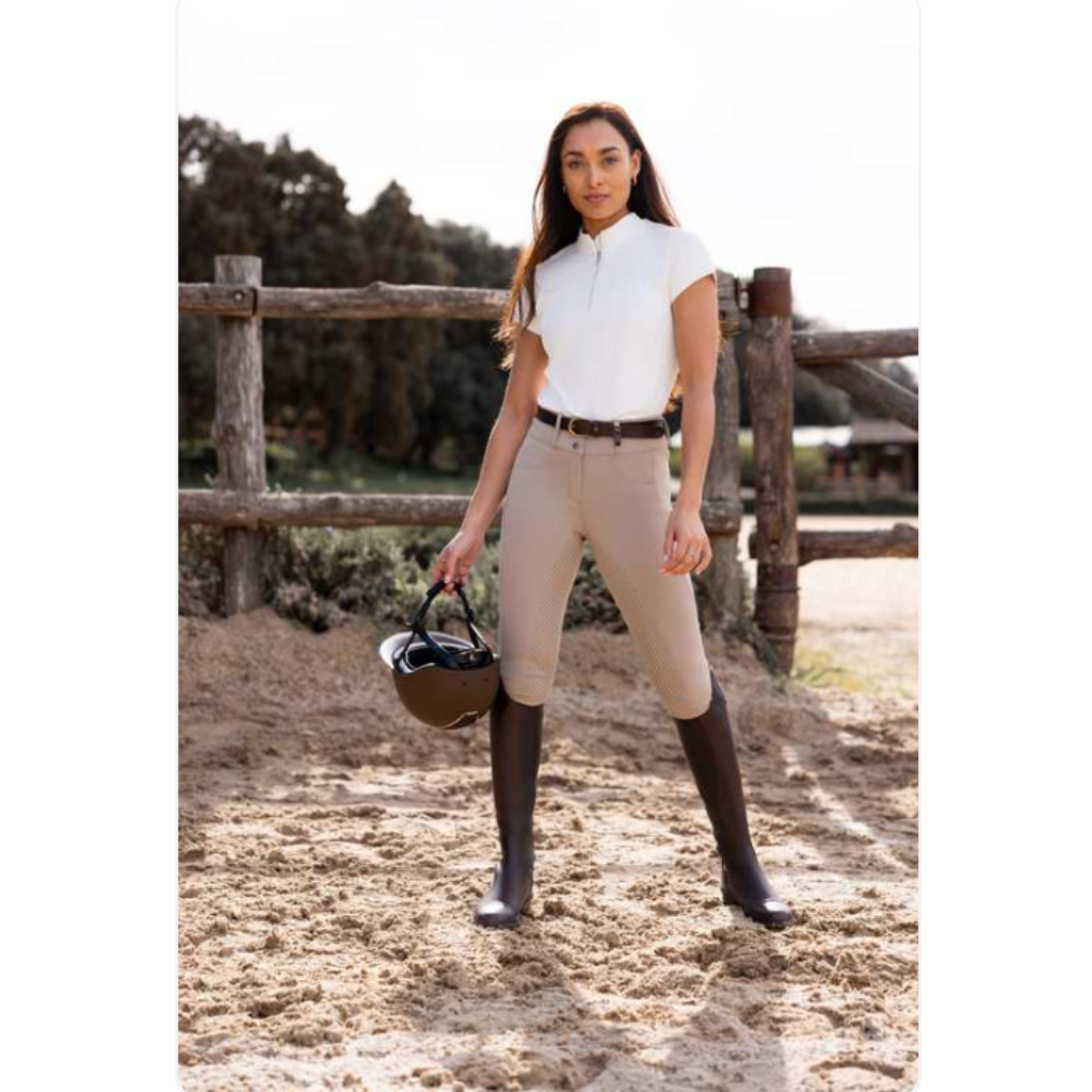 Horze Evelyn Full Grip Ladies Breeches Simply Taupe