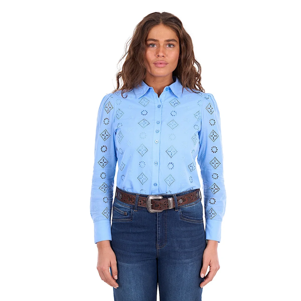 Wrangler Ladies Fleur L/S Shirt - Cornflower
