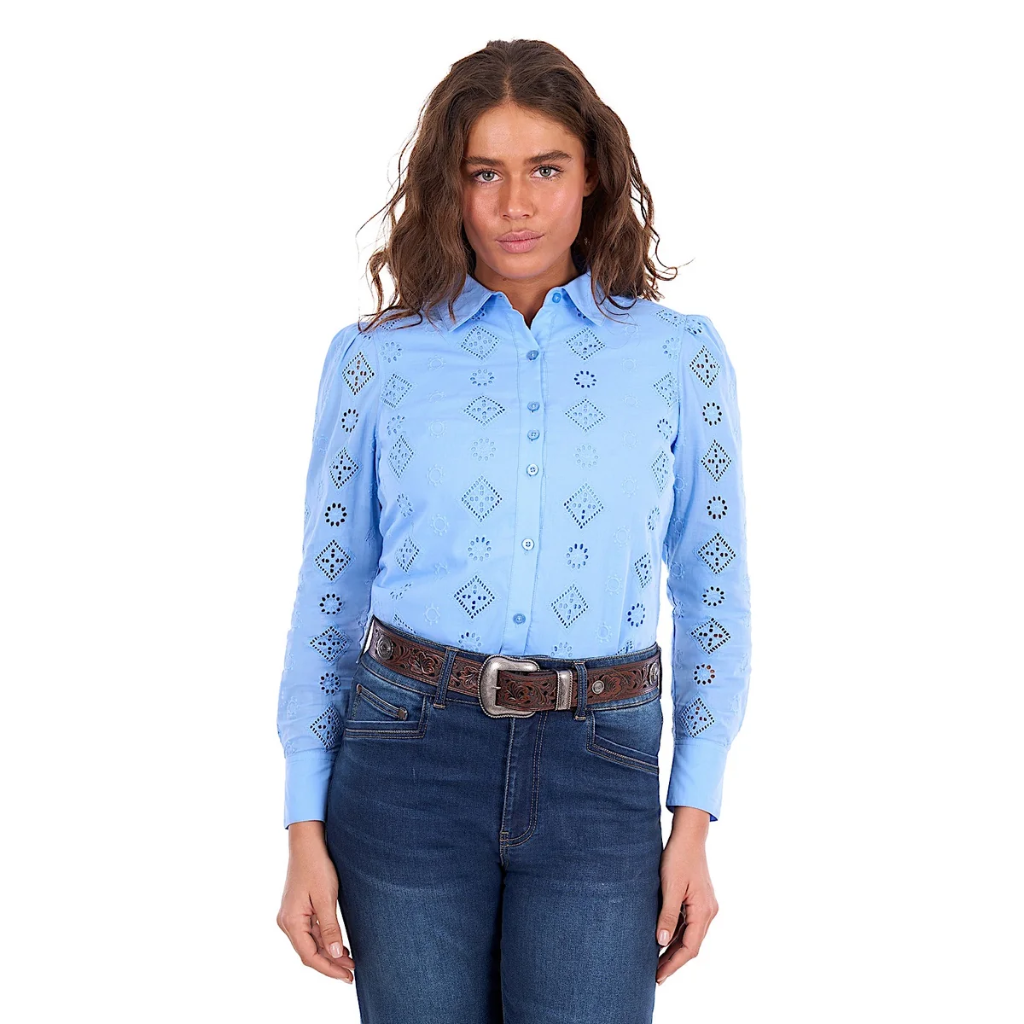 Wrangler Ladies Fleur L/S Shirt - Cornflower