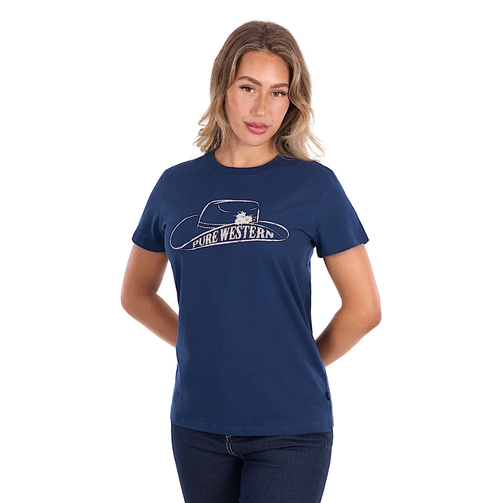 Pure Western Women's Holly Tee - Navy