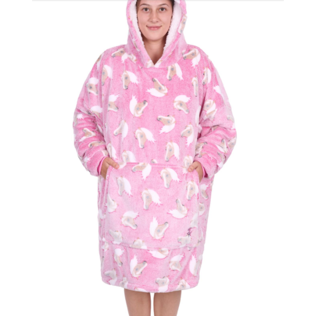 Adult's Horse Snuggle Hoodie Pink