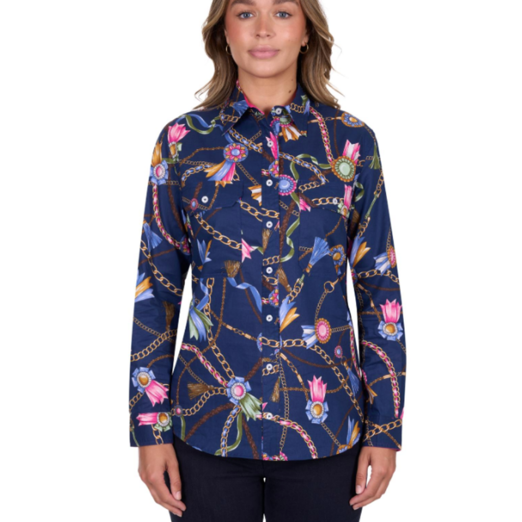 Women's Jolie Full Placket Long Sleeve Shirt Navy