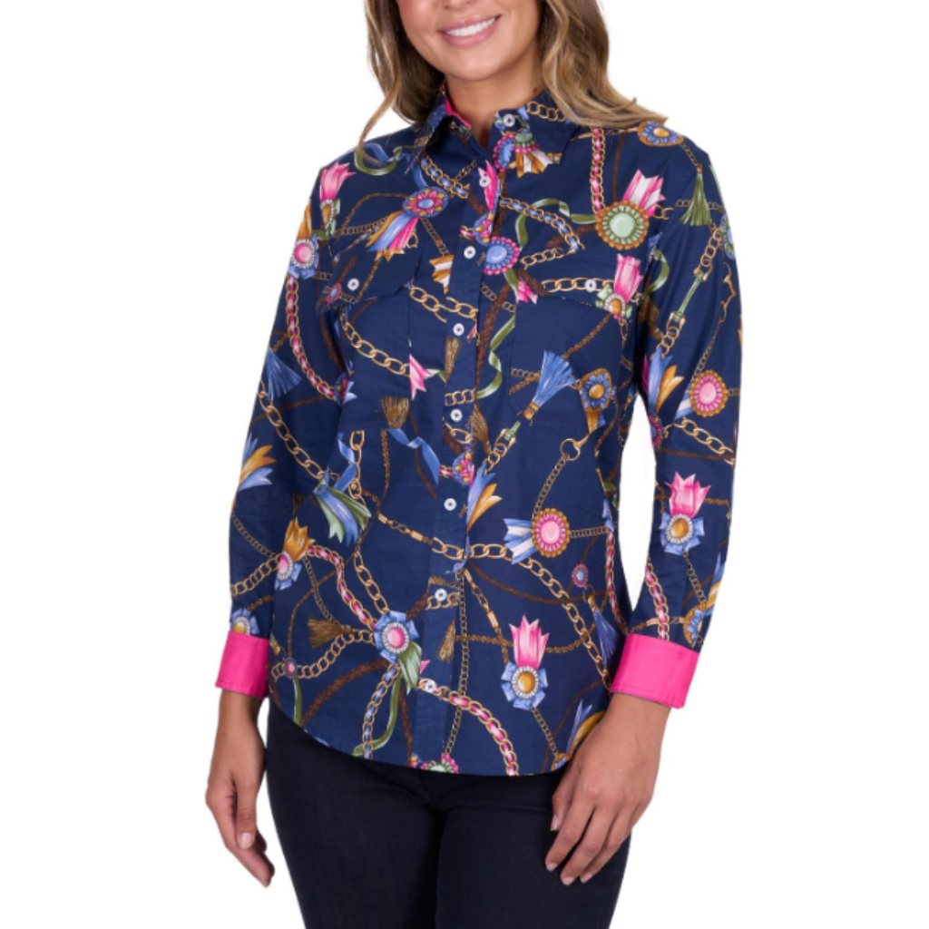 Women's Jolie Full Placket Long Sleeve Shirt Navy