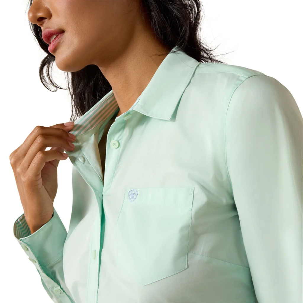Ariat Women's Team Kirby Long Sleeve Button Up Shirt - Dusty Aqua
