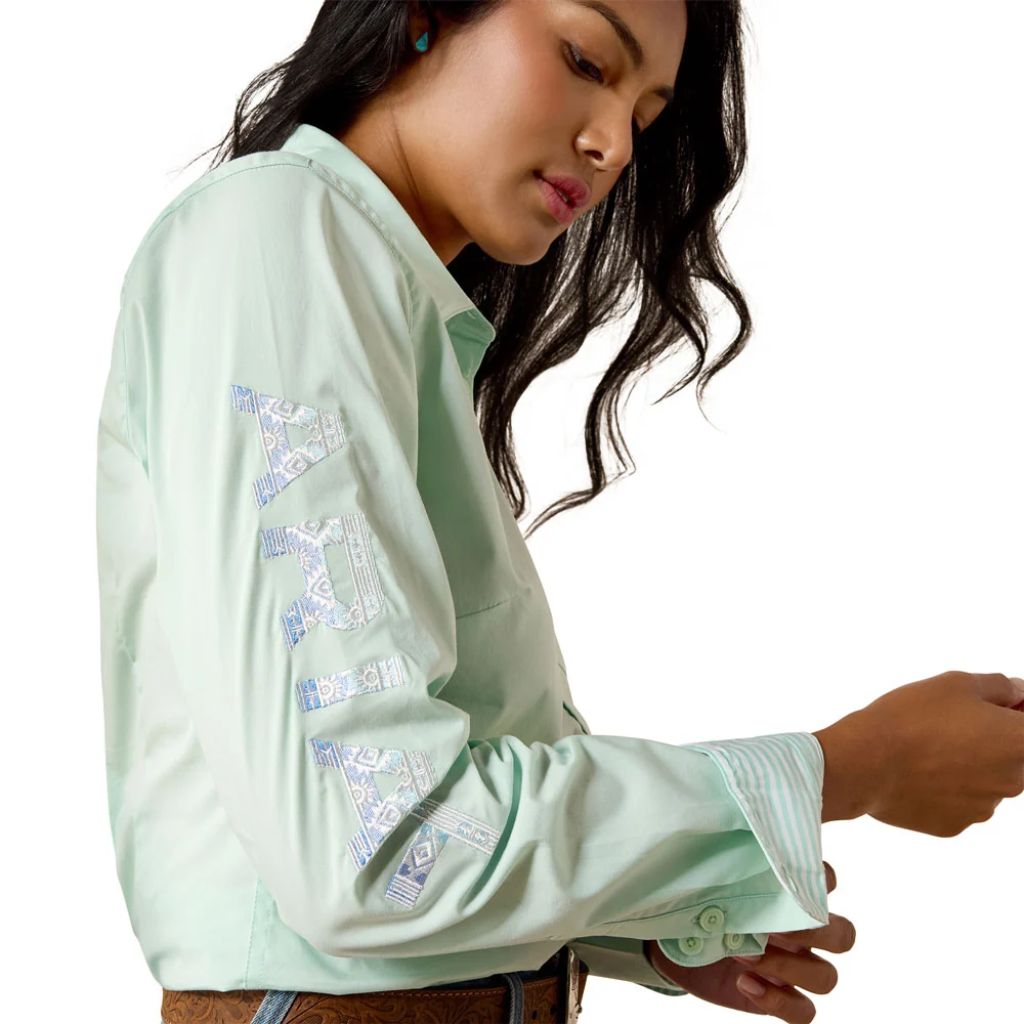 Ariat Women's Team Kirby Long Sleeve Button Up Shirt - Dusty Aqua