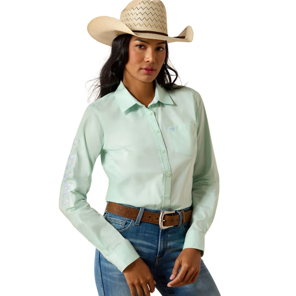 Ariat Women's Team Kirby Long Sleeve Button Up Shirt - Dusty Aqua