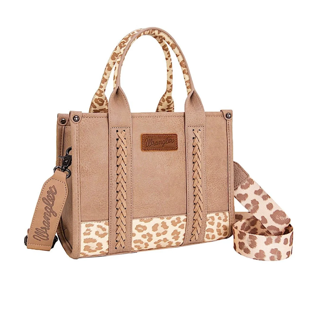 Wrangler Leopard Print Crossbody Bag - Taupe