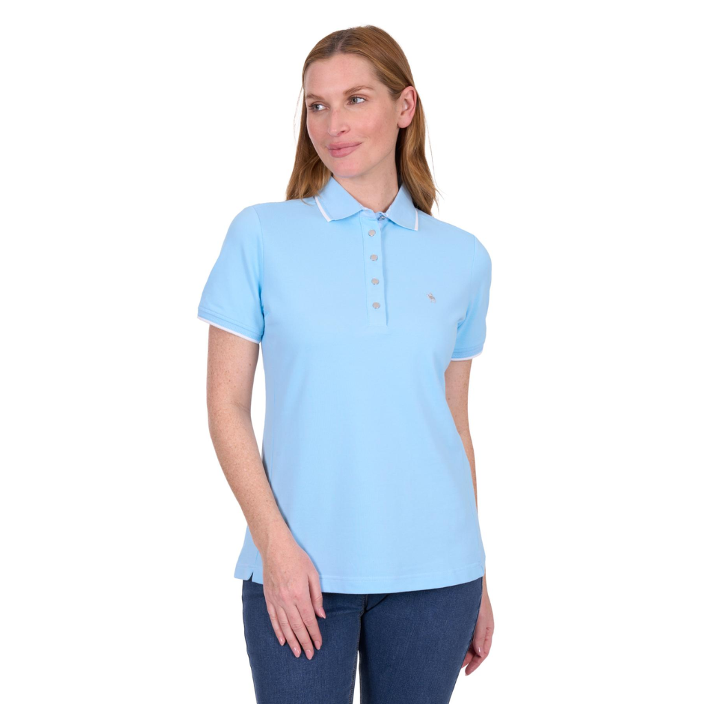Women's Michelle Short Sleeve Polo Pale Blue